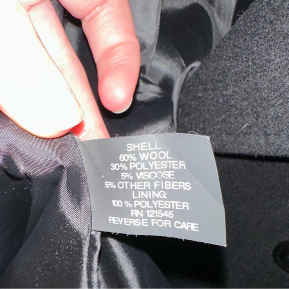 London Fog Black Women's Medium Pea Coat- Excellent Condition! - Picture 7 of 7